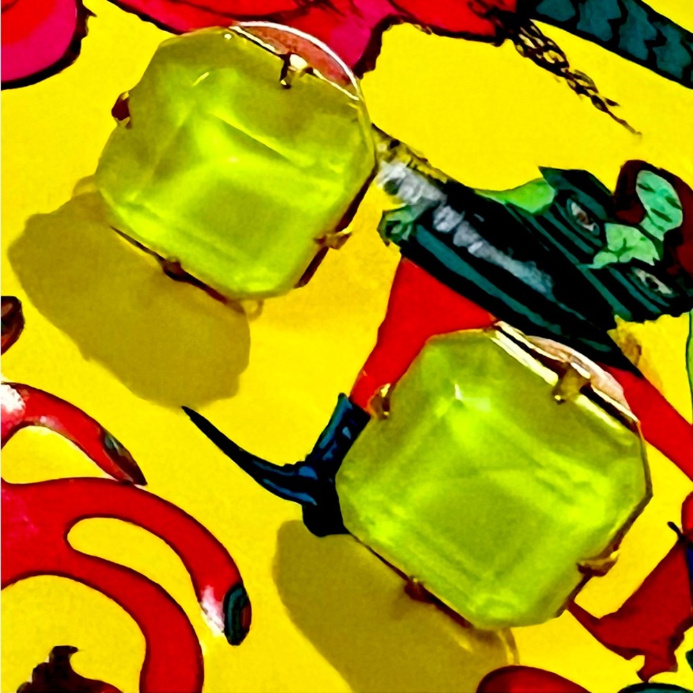 Loren Hope very cool neon yellow studs worn once.  EUC